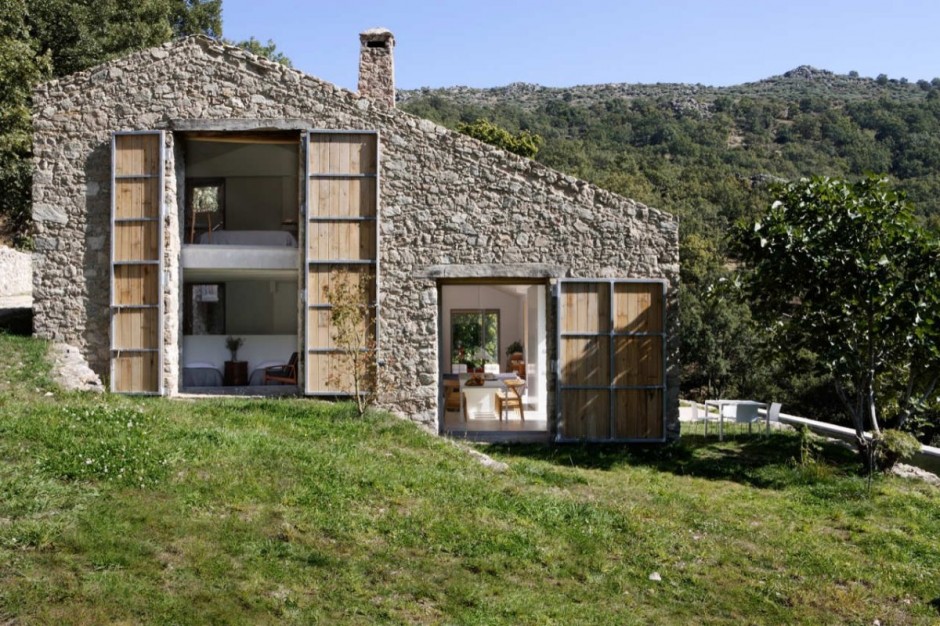 Spanish stable turned contemporary stone home